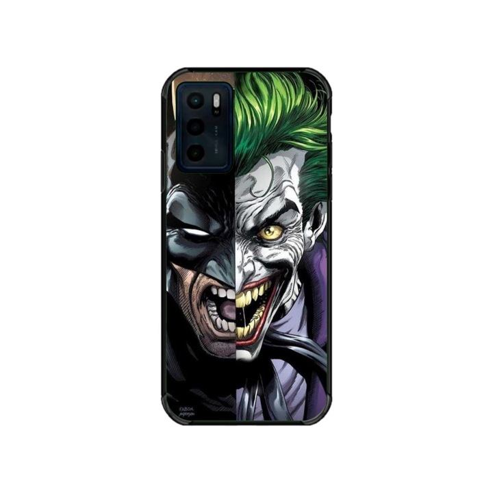 Husa personalizata HQPrint si Folie de Silicon pentru Motorola Moto G42, model Batman VS Joker, multicolor, S1D1M0012