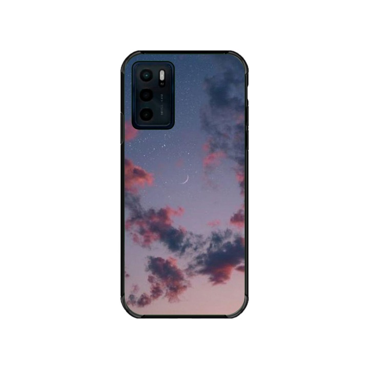 Husa personalizata HQPrint si Folie de Silicon pentru Motorola Moto G42, model Moody Sky, multicolor, S1D1M0146