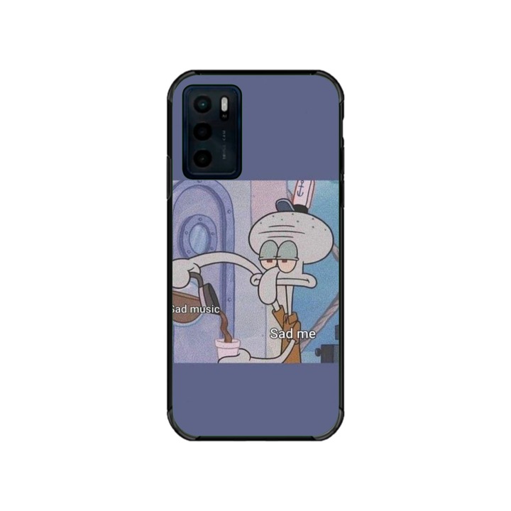 Husa personalizata HQPrint si Folie de Silicon pentru Motorola Moto G42, model Squidward #1, multicolor, S1D1M0161
