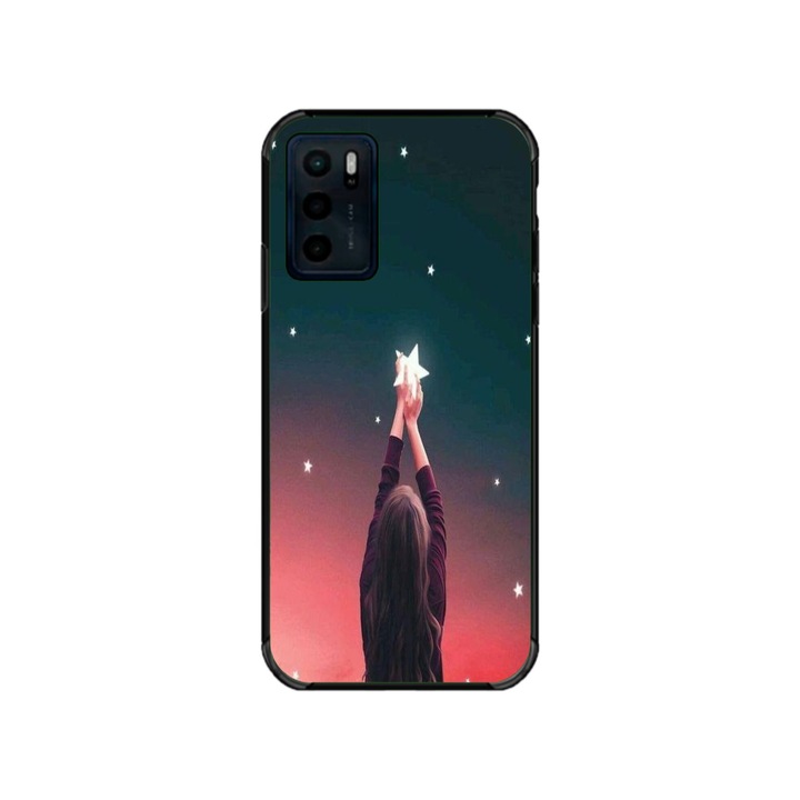 Husa personalizata HQPrint si Folie de Silicon pentru Motorola Moto G42, model Star stealing, multicolor, S1D1M0292