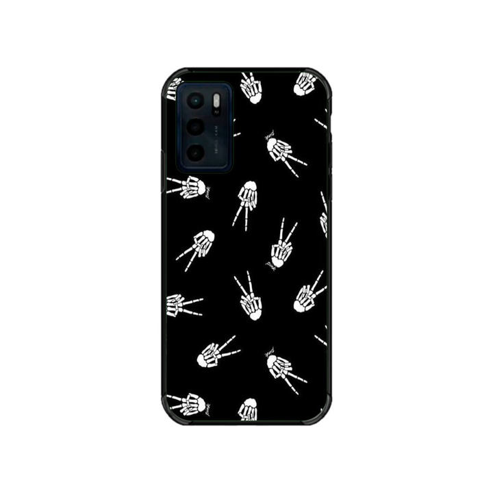 Husa personalizata HQPrint si Folie de Silicon pentru Motorola Moto G42, model OK Skelly, multicolor, S1D1M0388