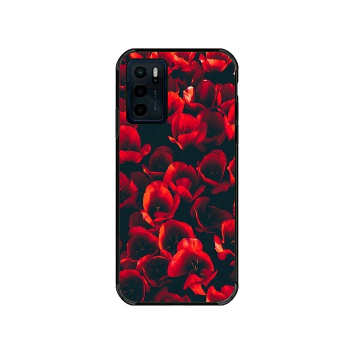 Husa personalizata HQPrint si Folie de Silicon pentru Motorola Moto G42, model Flowers #24, multicolor, S1D1M0386