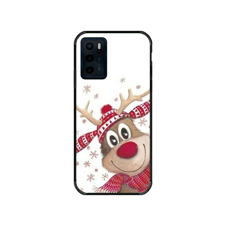 Husa personalizata HQPrint si Folie de Silicon pentru Motorola Moto G42, model Reindeer #3, multicolor, S1D1M0053