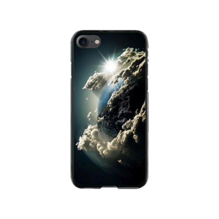 Персонализиран калъф за плуване и силиконов калъф за Apple iPhone 8, модел Cloudy Earth, многоцветен, S1D1M0067