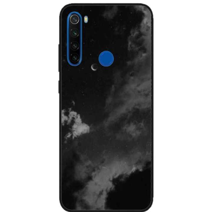 Husa personalizata HQPrint si Folie de Silicon pentru Xiaomi Redmi Note 8, model Night Sky, multicolor, S1D1M0022