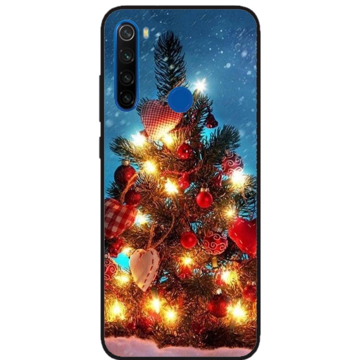 Husa personalizata HQPrint pentru Xiaomi Redmi Note 8, model Christmas Tree #2, multicolor, S1D1M0058