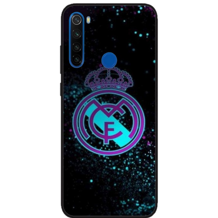 Husa personalizata HQPrint si Folie de Silicon pentru Xiaomi Redmi Note 8T, model Real Madrid #1, multicolor, S1D1M0153