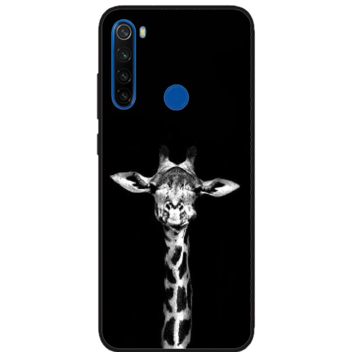 Husa personalizata Swim Case si Folie de Silicon pentru Xiaomi Redmi Note 8, model Giraffe #3, multicolor, S1D1M0222