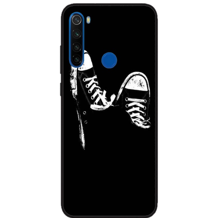 Husa personalizata HQPrint si Folie de Silicon pentru Xiaomi Redmi Note 8, model Sneakers, multicolor, S1D1M0381