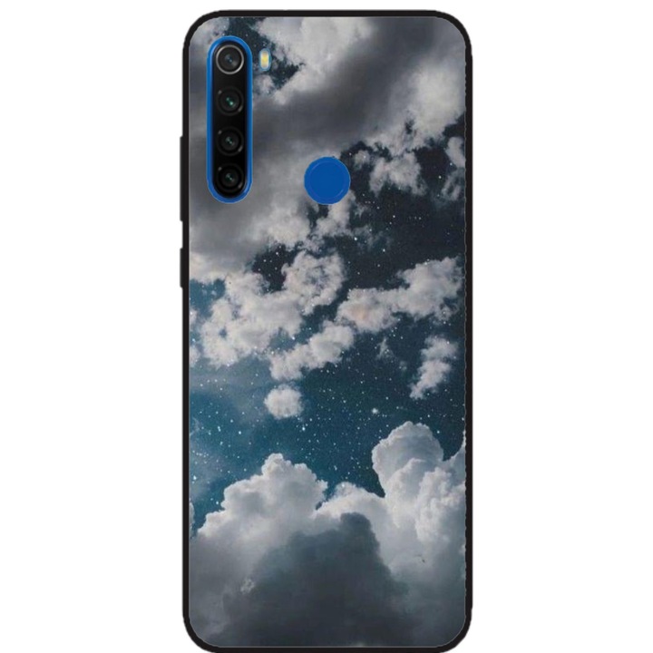 Husa personalizata HQPrint si Folie de Silicon pentru Xiaomi Redmi Note 8, model Blue Sky, multicolor, S1D1M0023