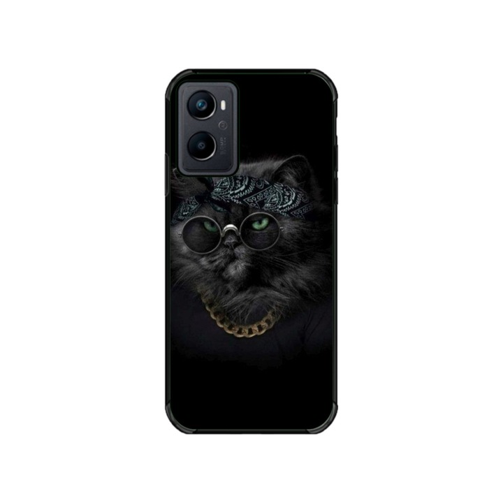 Husa personalizata Swim Case pentru OPPO A76, model Black Cat #4, multicolor, S1D1M0097