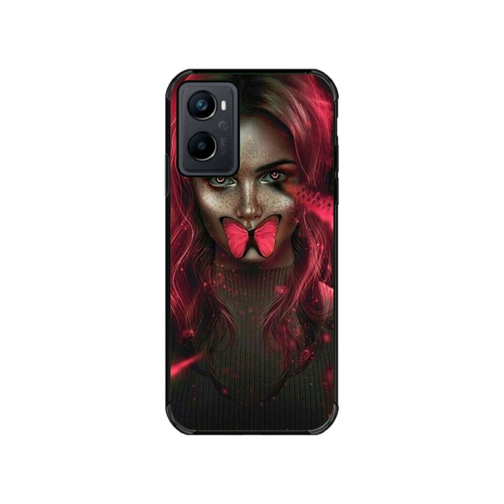 Husa personalizata Swim Case pentru OPPO A76, model Butterfly Mouth #2, multicolor, S1D1M0352