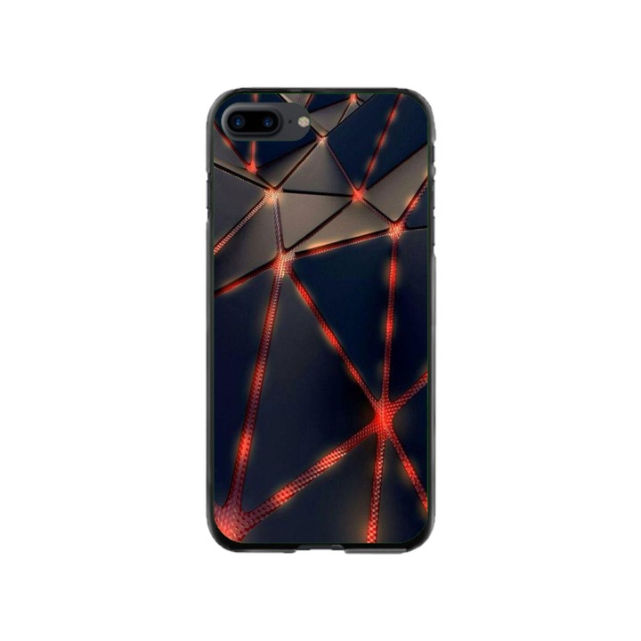 Персонализиран калъф за плуване и силиконов калъф за Apple iPhone 7 Plus, модел Lava Triangles, многоцветен, S1D1M0367