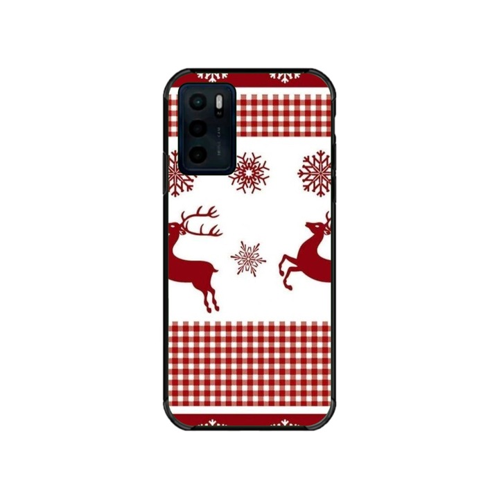 Husa personalizata HQPrint si Folie de Silicon pentru Motorola Moto G42, model Reindeer #1, multicolor, S1D1M0051