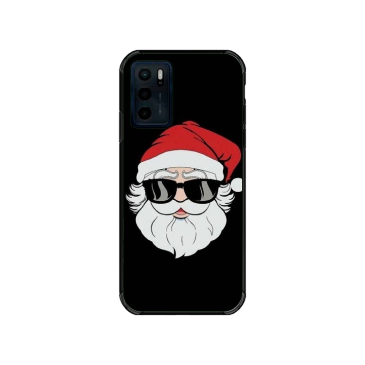Husa personalizata HQPrint si Folie de Silicon pentru Motorola Moto G42, model Cool Santa, multicolor, S1D1M0046