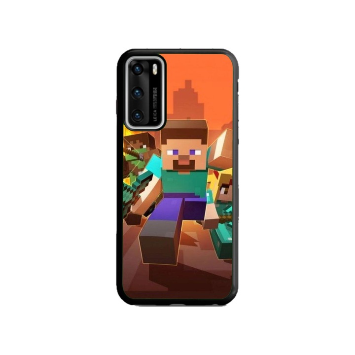 Custom HQPrint Cover и Silicone Foil за Huawei P40 Pro, Minecraft модел №1, многоцветен, S1D1M0125