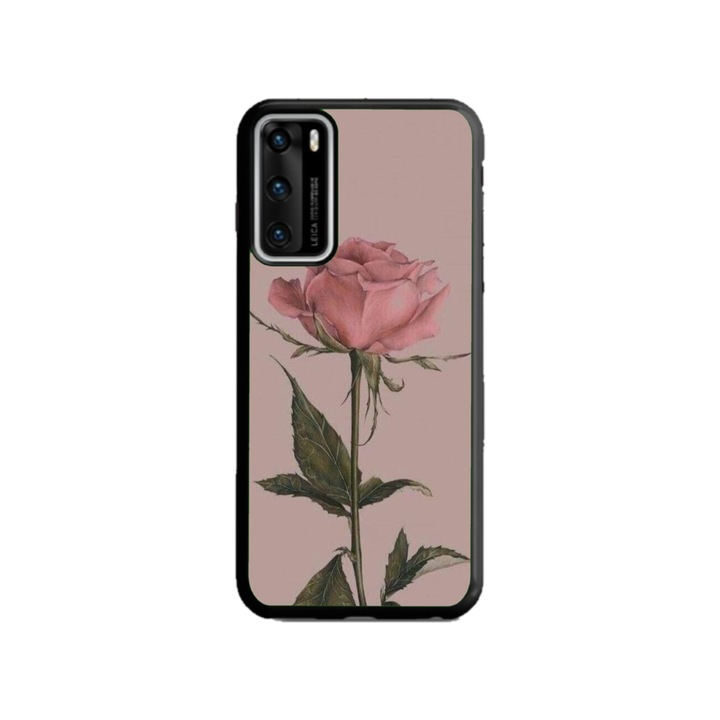 Husa personalizata HQPrint si Folie de Silicon pentru Huawei P40 Pro, model Flowers #8, multicolor, S1D1M0141