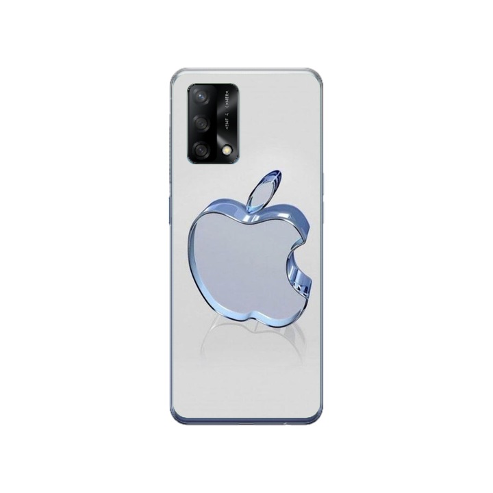 Персонализиран калъф за плуване и силиконово фолио за OPPO A74 5G, модел с лого на Apple, многоцветен, S1D1M0323