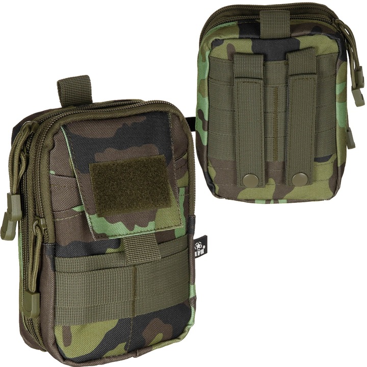 Geanta prim ajutor, MFH, Compartimentat, Gri