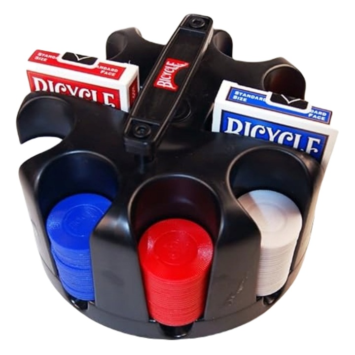 Set Poker cu suport, Bicycle, 200 jetoane/2 pachete carti, Multicolor