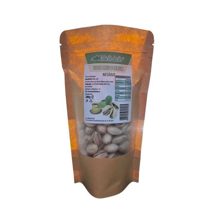 Fistic crud in coaja 200g – bogat in antioxidanti si vitamine B – ambalaj SmartZip resigilabil