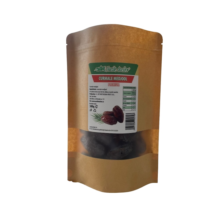 Curmale Medjool Premium 500 gr Fara Zahar Adaugat, ambalaj SmartZip resigilabil