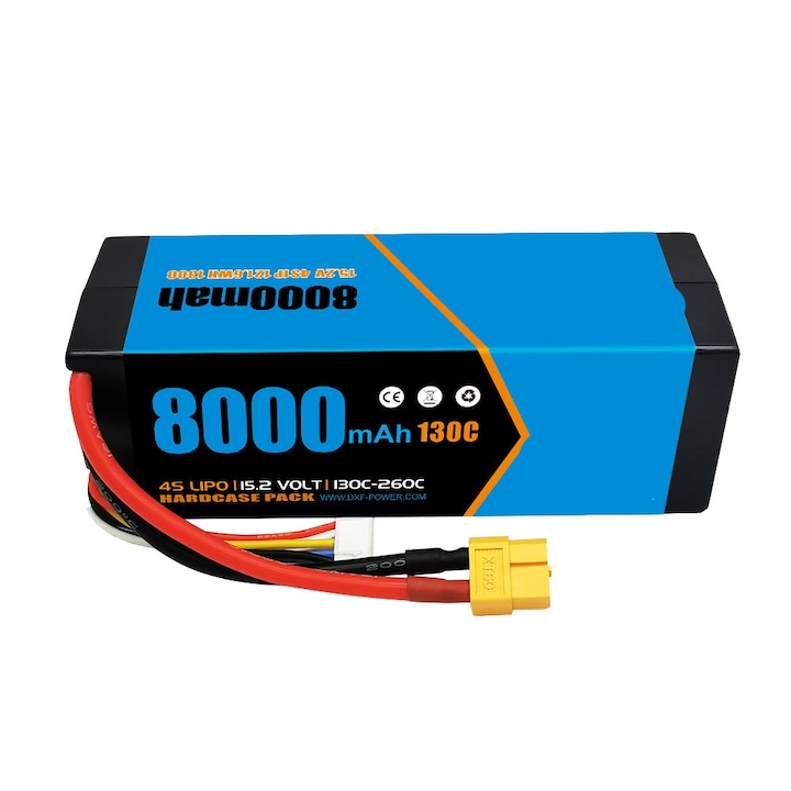 Baterie, 15, 2 V, 2 buc, 130 C, 8000 mAH, albastru