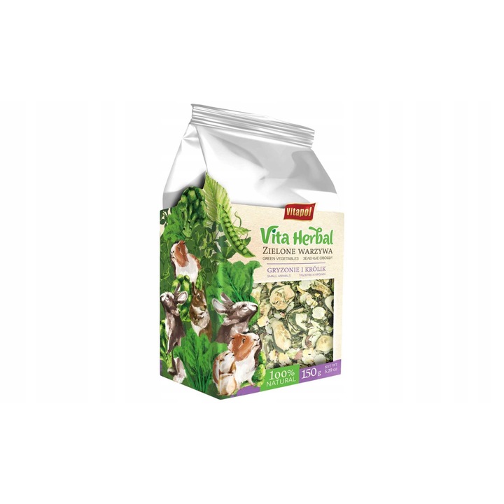 Gustare pentru rozatoare, legume verzi uscate 150g Vita Herbal