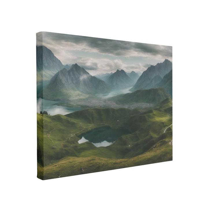 Tablou canvas Intelli®, Decoratiuni moderne pentru Living, Dormitor, Munti, F1441, 55x80 cm