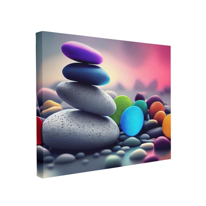 Tablou canvas Intelli®, Decoratiuni moderne pentru Living, Dormitor, Pietre Colorate, F1471, 55x80 cm