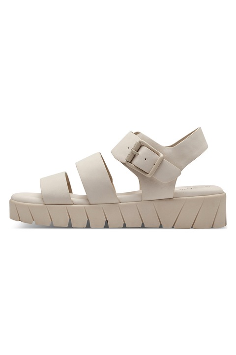 s.Oliver, Скосени сандали от еко кожа, Светло бежово