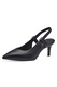 s.Oliver, Pantofi slingback din piele ecologica, Negru