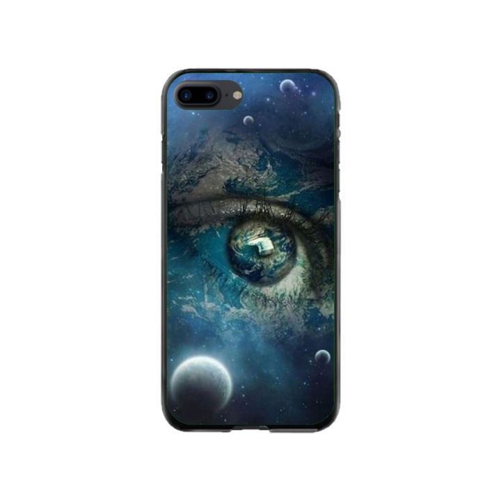 Husa personalizata Swim Case si Folie de Silicon pentru Apple iPhone 7 Plus, model Abstract #3, multicolor, S1D1M0362