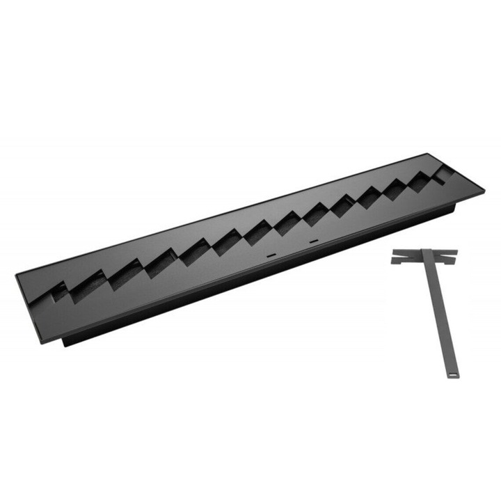 Arzator incastrabil, Bioetanol, 846 x 150 x 75 mm, Otel, Negru, pentru Interior/Exterior