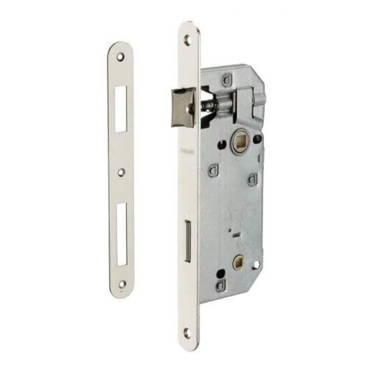 Broasca usa interior, ingropata, 45 x 90 mm, cu blocare, zincat - potrivita pentru usa baie/WC sau usa dormitor, THIRARD