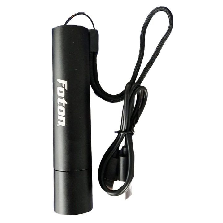 Акумулаторен LED фенер Foton Super Z222, 5W, 250 lm, Zoom, лупа, USB-C зареждане, Powerbank функция, Li-Ion 3.7V 2000 mAh батерия, IP20