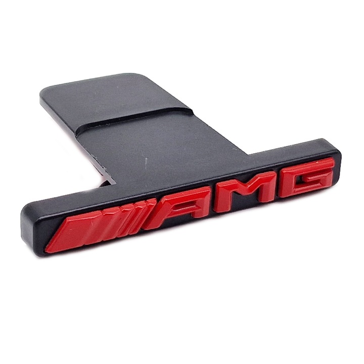 Panamerican Mercedes modell első hűtőrácsának AMG emblémája, piros