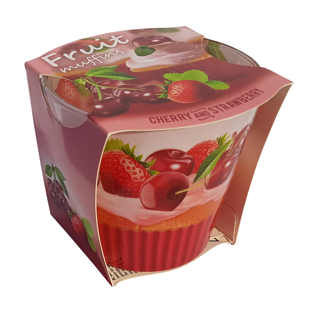 Lumanare Fruit Muffins Cherry & Strawberry, 115 gr