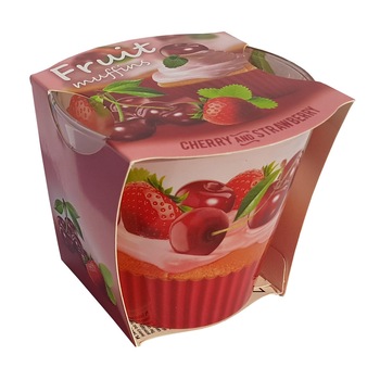 Lumanare Fruit Muffins Cherry & Strawberry, 115 gr Lumanare Fruit Muffins Cherry & Strawberry, 115 gr