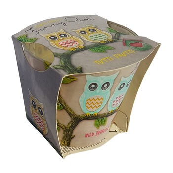 Lumanare Funny Owls Tutti Frutti, 115 gr Lumanare Funny Owls Tutti Frutti, 115 gr