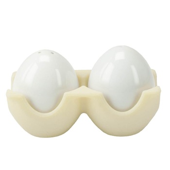 Set pentru sare si piper in forma de ou Twin - crem Set pentru sare si piper in forma de ou Twin - crem