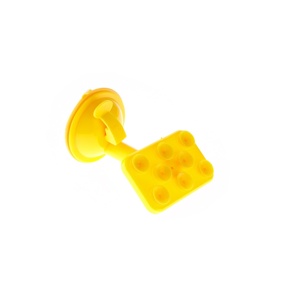 Suport auto universal cu ventuza pentru telefon, Smart Spider, rotire 360 grade, galben
