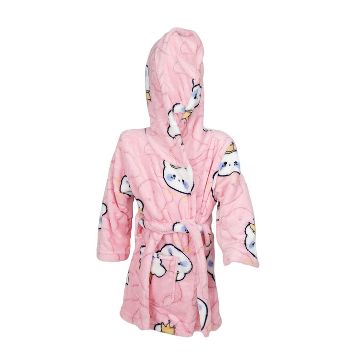 Halat baie copii, model Confort, culoare roz, marime 98 cm, varsta 3 ani