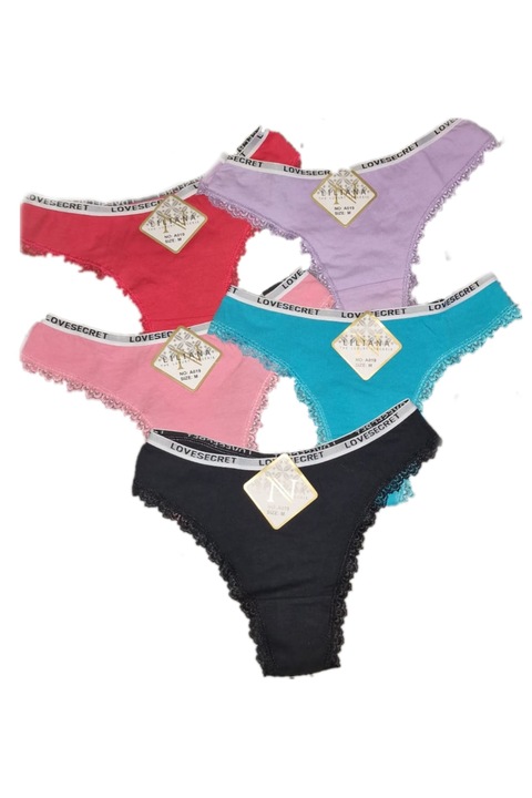Chiloti dama, set 5 bucati, Multicolor