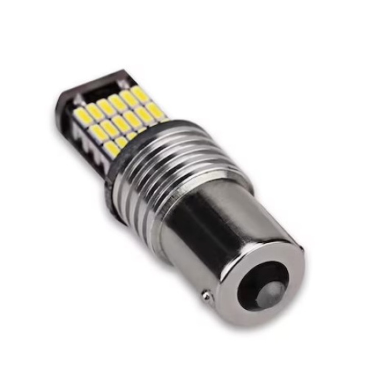 2x autós izzókészlet, Led P21W/5W, BA15S, fehér fény, 4014 SMD, Miromoto®