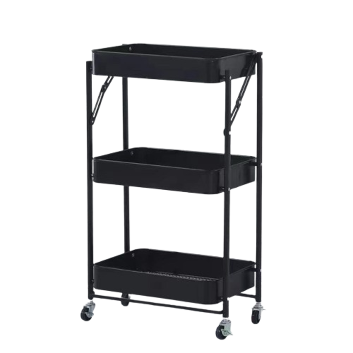 Etajera cu 3 cosuri RDB23604, Negru