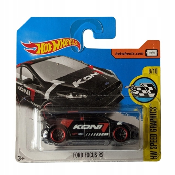 Hot Wheels metál autó, Ford Focus RS, HW Speed Graphics 2018 sorozat, 1:64, fekete