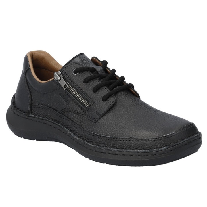 Pantofi pentru barbati, Rieker, Piele naturala, Negru, Marimea 40