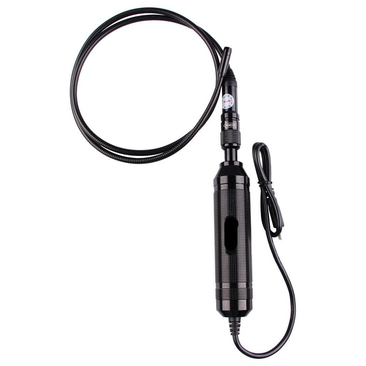 Endoszkóp kamera, ABS, USB, LED lámpa, 8, 5 mm-es fej, fekete
