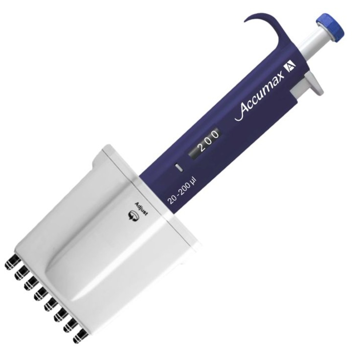Pipeta automata 8 canale, componente autoclavabile, 5-50 µl/ 20-200 µl/ 30-300 µl, ACCUMAX
